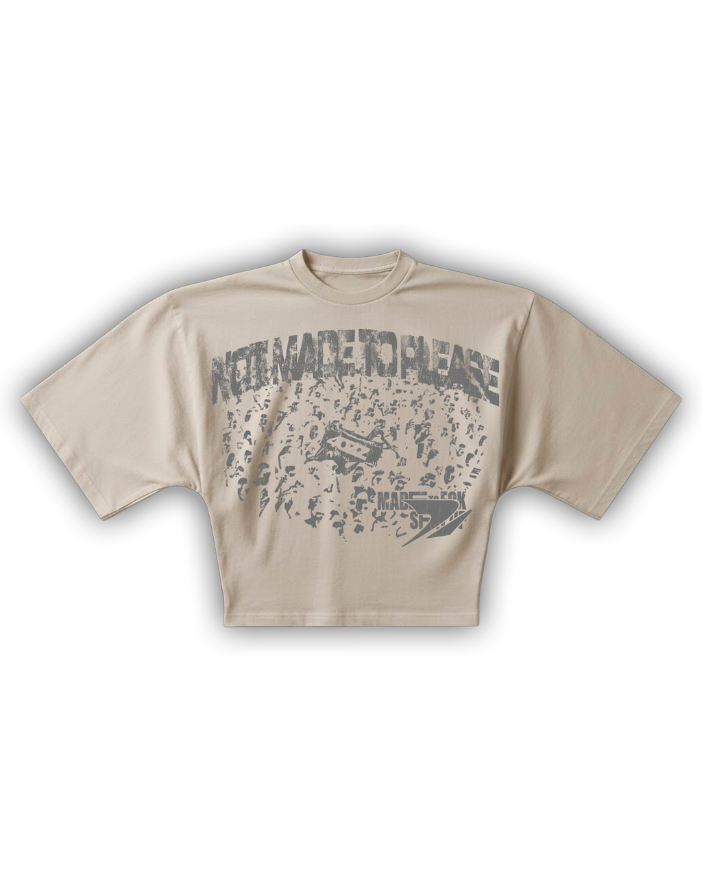 tee boxy not made to please arena sand 4ozz — remera heavyweight 100% algodón