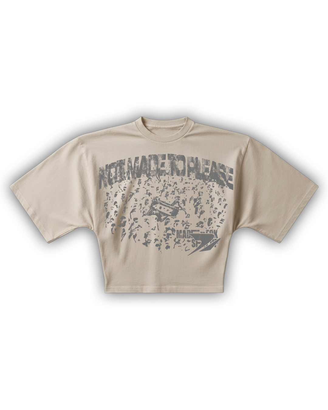 tee boxy not made to please arena sand 4ozz — remera heavyweight 100% algodón