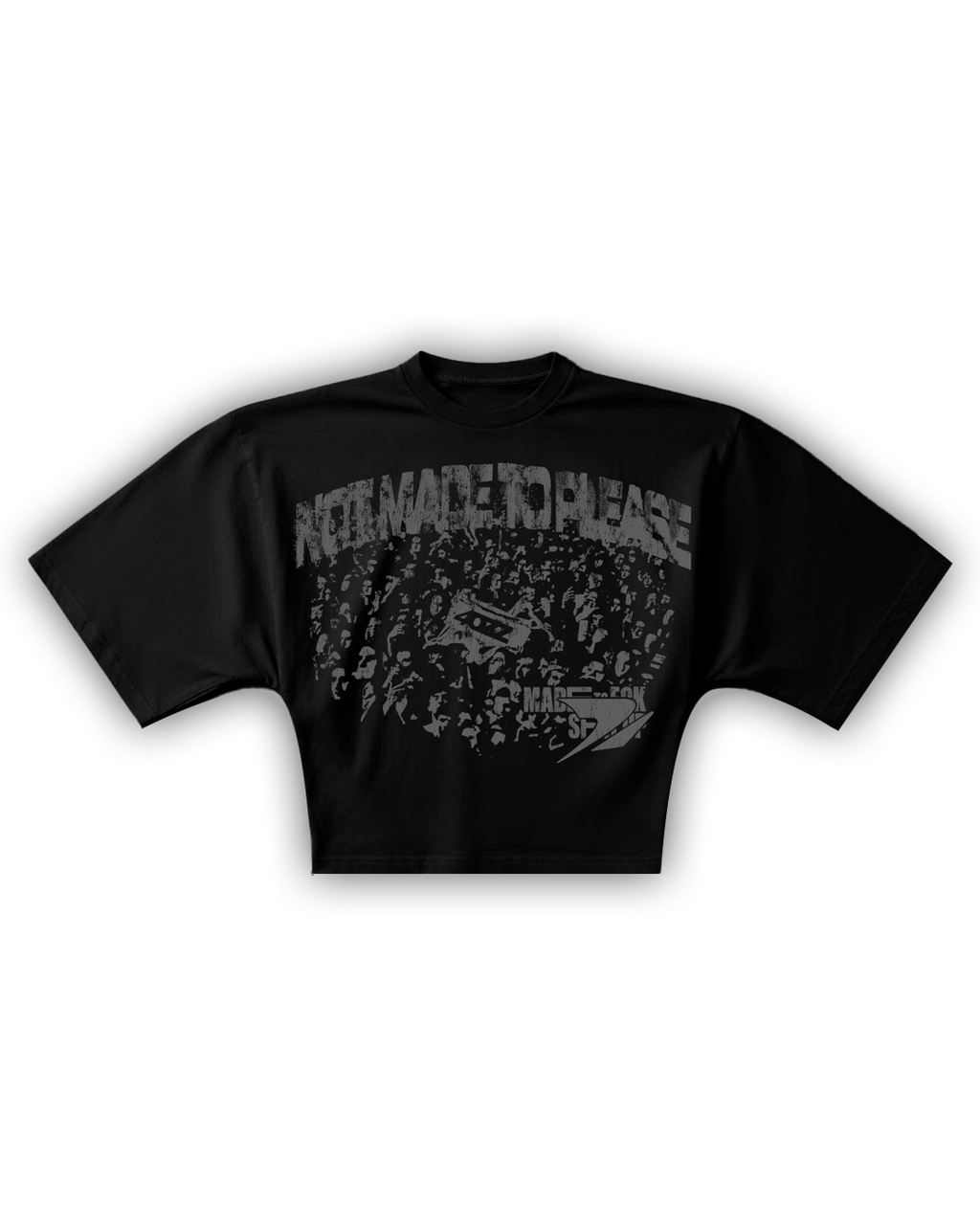 tee boxy not made to please negro 4ozz — remera heavyweight crowd serigrafía