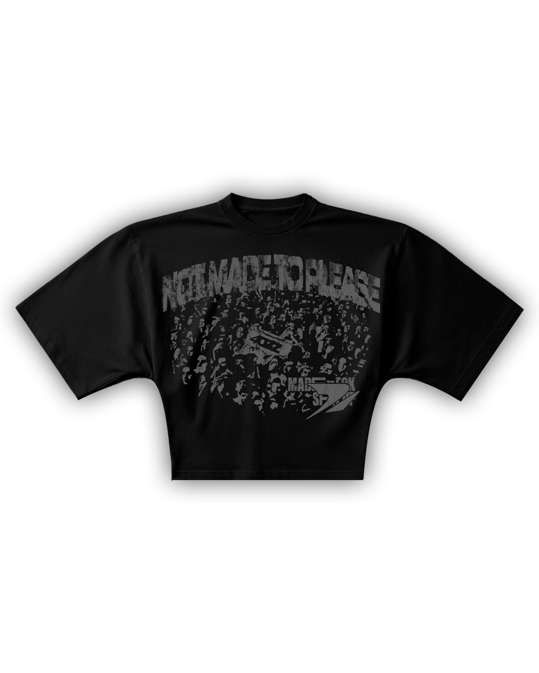 tee boxy not made to please negro 4ozz — remera heavyweight crowd serigrafía