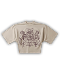 tee boxy the throne arena sand 4ozz — emblema heráldico serigrafía vino con leones