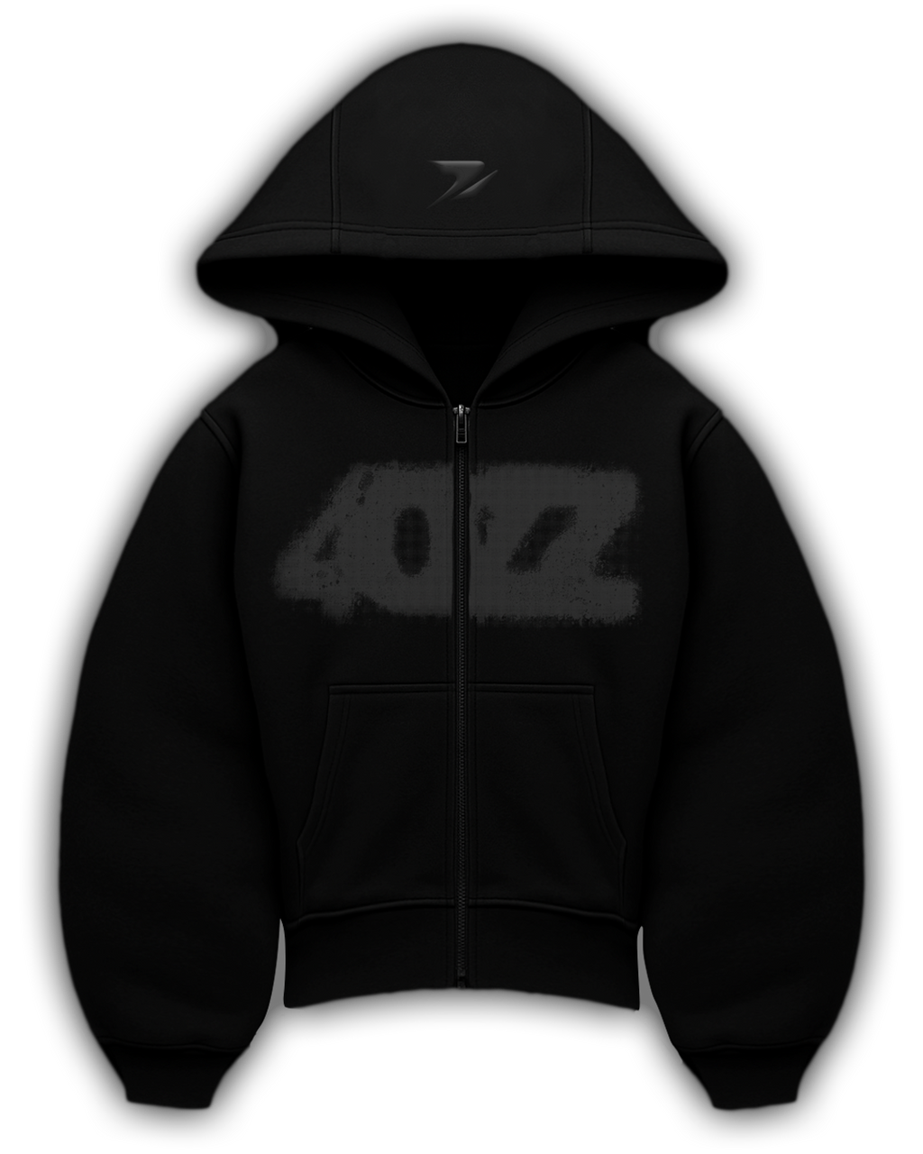 zip hoodie no-zz 4ozz — campera oversized frisa peinada, cierre ykk negro