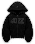 zip hoodie no-zz 4ozz — campera oversized frisa peinada, cierre ykk negro