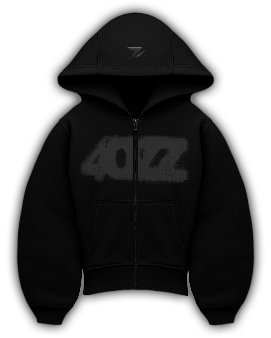 zip hoodie no-zz 4ozz — campera oversized frisa peinada, cierre ykk negro