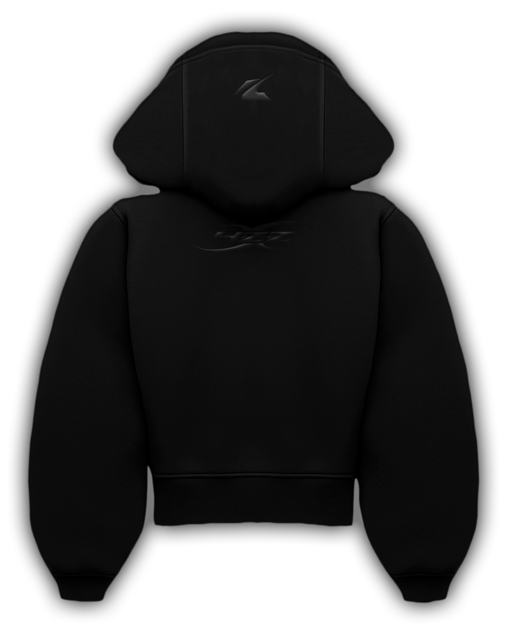 zip hoodie no-zz 4ozz — detalle capucha doble capa con bordado 4ozz