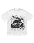 tee mistakes 4ozz drop mistakes — remera regular serigrafía distress monocromática