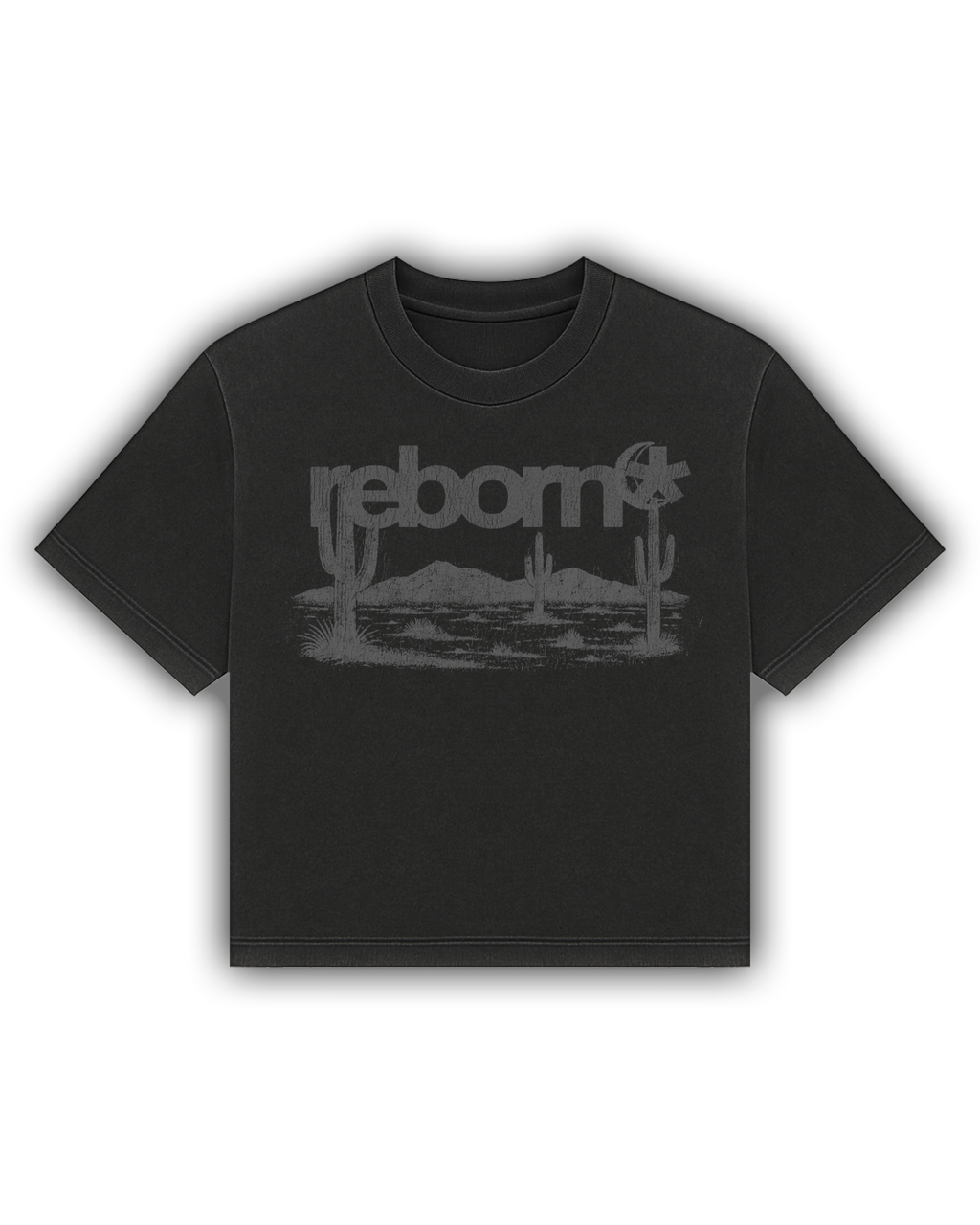 tee relaxed fit reborn desert 4ozz — remera con gráfico paisaje desértico