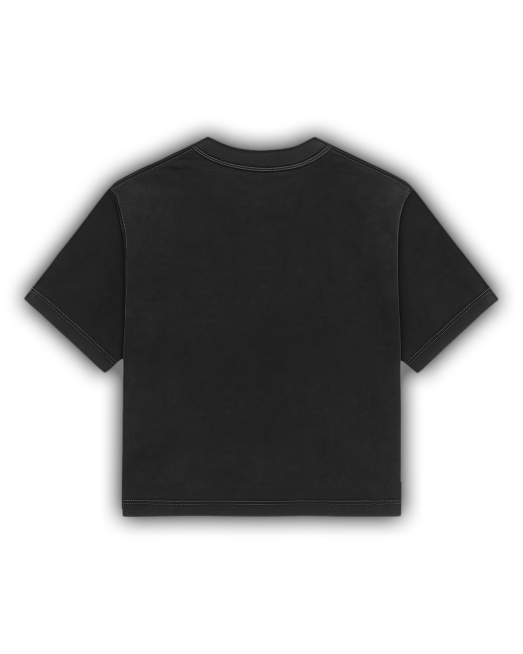 tee chainlust 4ozz — detalle cuello y espalda, lavado a la piedra